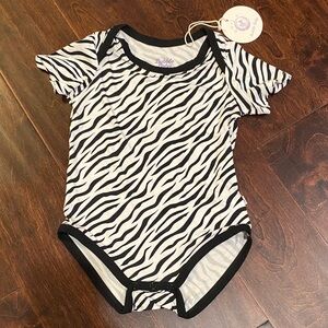 Bubble Baby Bamboo Zebra Print Bodysuit Onesie 18-24m NWT